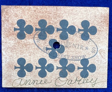 Annie Oakley Signed & Shot Playing Card Bullet Hole Antique Western Buffalo Bill picture