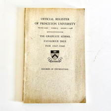 Vintage 1947-1948 Princeton University Graduate School Catalog Official Register picture