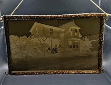 ANTIQUE C. 1890s GLASS PLATE NEGATIVE IN ORNATE FRAME HENRY E. WARREN ATTR -READ picture