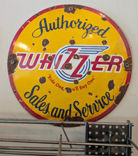 Whizzer Motorbike Sign Heavy Porcelain Enamel 12