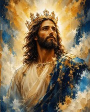 Jesus Christ Crowned in Glory Canvas Print 8x10 Wall Art Christian Decor picture