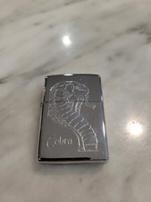 ZIPPO 1999 COBRA ETCHED POLISHED CHROME LIGHTER rare vintage picture
