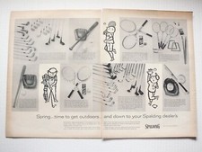1956 Spalding Sports Equipment Golf Tennis Baseball Badminton 2-page Print Ad picture