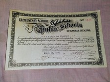 Vintage Original 1925 Elementary Public School Teaching Certificate Kansas City picture