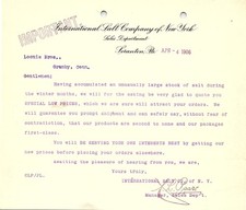 1906 International Salt Co. Sales Letter w/ 'IMPORTANT' stam picture