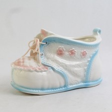 Vintage Ceramic Baby Shoe Planter With The Lace picture