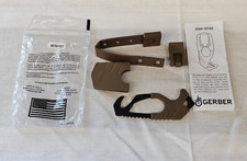Gerber Seatbelt Strap Cutter Glass Breaker Knife 0870215C1 Brown Rescue Tool picture