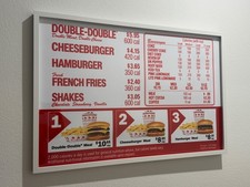 RARE In-N-Out Burgers Menu POSTER 36” x 24” (no frame) RP Promo MANCAVE GARAGE picture