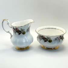 VINTAGE Royal Ardalt Fine Bone China Crabapple Flowers Creamer & Sugar Bowl picture