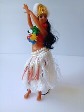 Vintage Hawaiian Hula Dancer Doll On Stand 1980s Tiki Belly Dancer 10” picture