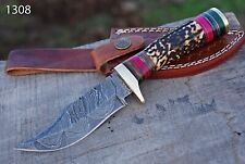 8” CUSTOM HANDMADE DAMASCUS STEEL STAG KNIFE HUNTING SKINNING SURVIVAL 280x picture