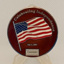 2007 July 4 Independence US Flag Fireworks Trackable Challenge Coin G#2 picture