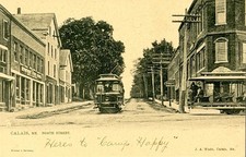 Vintage Postcard Calais Maine ME North Street Trolley Car Undivided Back picture
