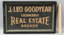 Antique Original Wood Smalts Sign Hamburg NY Goodyear Real Estate Broker Buffalo picture