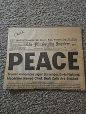 PEACE AUGUST 15 1945 SEALED Preserved In Seal-August 15,1945 Newsaper  picture