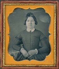 Pretty Young Lady Holding Three Fingers Identified (1/6 Plate Daguerreotype) picture