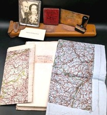 WWII 4th Fighter Escape Map A/C & D w/ Letters Named I.O Grouping RAF MI9 USAAF  picture