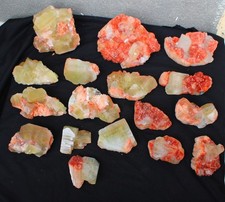 LOT OF YELLOW, GREEN APOPHYLLITE ( 18 NOS ) MINERAL SPECIMEN INDIA picture