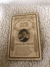 Antique 1911 Funeral Memorial Card Sarah Eldred Photo H.F. Wendell Leipsic OH Mo picture