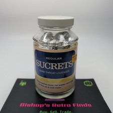 Vintage 1970s Sucrets Sore Throat Lozenges Glass Bottle. Sealed NOS Apothecary picture