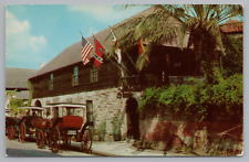 Postcard St Augustine Florida Oldest House St Francis Street Horse & Buggy 1962 picture