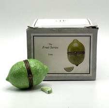 PHB Porcelain Hinged Box Lime With Lime Slice Trinket Midwest 26939 ~ New picture