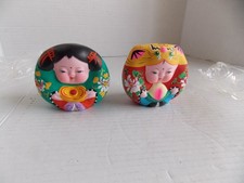 2 x Vintage Huishan Clay Figures, Black Clay, Rare 3,5