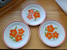 Lot 3 Lenox Temper-ware Fire Flower Poppy Design 6.5” Dessert Bread Plates MCM picture
