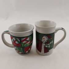Lot of 2 Royal Norfolk Christmas Coffee Mugs picture