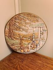 ✅Vintage 1980 Byron Molds 3D Ceramic Plate Wall Decor Harvest Autumn Porch picture