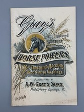 1897 GRAY's HORSE POWERS THRESHING & SAWING MACHINES Antique Advertising CATALOG picture