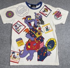 Vintage Disney Epcot Center Figment AOP Short Sleeve T-Shirt Size Small/Medium picture