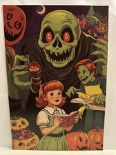 Halloween Vintage Style Unused Spooky Postcard Greeting Card 4x6 picture