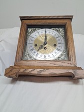 Howard Miller OAK Mantel Clock 340-020 With Key 1/4 Hour Triple Chime 2 Jewels picture