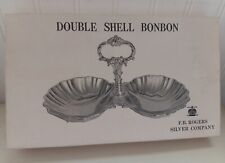 FB ROGERS SILVER Double Shell Bonbon F-922 Dish Tray Decor Japan Vintage picture