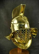 18 Gauge SCA LARP Medieval Gladiator Helmet Brass Reenactment Armor Helmet Gift picture