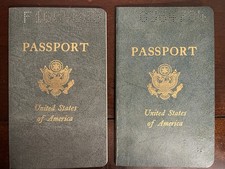 Two Vintage Expired Cold War Era USA Passports/Travel Document Issued 1966, 1975 picture