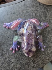 Purple Amethyst  Frog, Resin Handmade picture