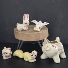 Vintage Lot of 5 Rio Hondo California Pottery Figurines Pig Planter / Read picture