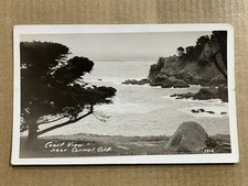 Postcard RPPC Carmel CA California Scenic Coast View Rocks Cliff 1938 Real Photo picture
