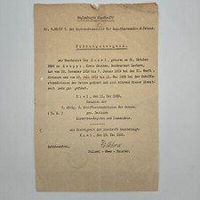 1929 Reichsmarine Kiel Führungszeugnis German Navy Record Max Kosel Weimar Ship picture