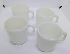 *Set Of 4* Vtg Anchor Hocking Milk Glass Coffee Cups #59 3.5