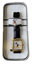 Vintage US DISNEY SQUARE Mickey Mouse Wrist Watch Unused With Tin Japan Movt  picture