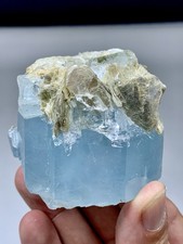 222 GM Sky Blue Fatty Aquamarine Beryl Combine With Muscovite Mica Specimen picture