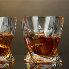 Custom Engraved WhistlePig Whiskey Glass – 10 oz Twisted Rocks Glass picture