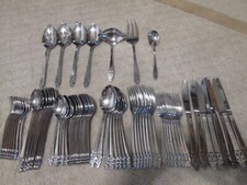 71 PC VINTAGE STYLECRAFT VINLAND? STAINLESS JAPAN FLATWARE 8 PLACE SETTINGS ++ picture