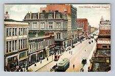 Portland OR-Oregon, Third Street, Advertising, Vintage Postcard picture