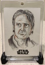 Topps Star Wars Han Solo Sketch  1/1 Autograph Brent Scotchmer picture