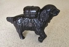 Vintage Cast Iron AC Williams Dog Bank With Attached Pack 5.5