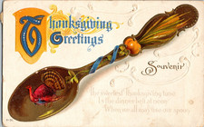 1913 St Francis Kansas Postmark Embossed Thanksgiving Turkey Postcard picture